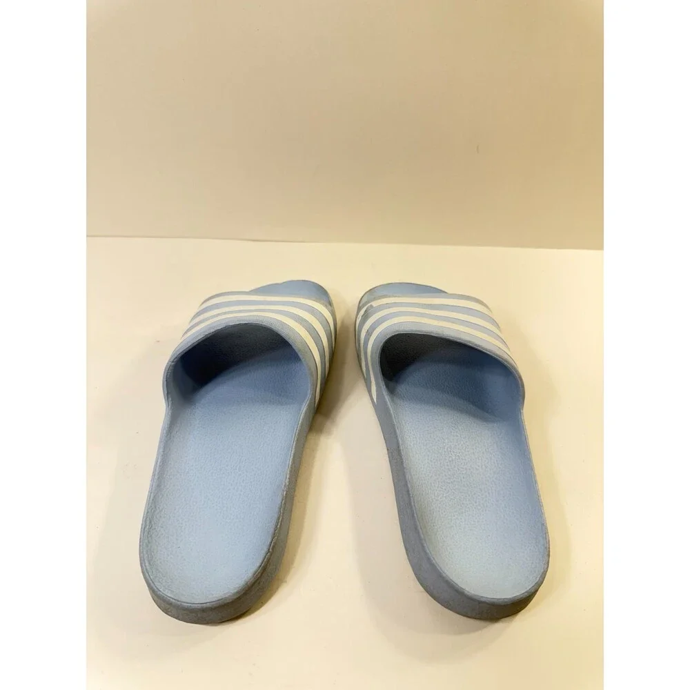Adidas Sandals Mens Adilette Aqua Slides Blue White US 7